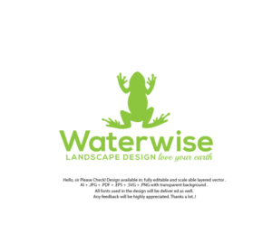 Waterwise Landscape Design, tagline: love your earth | Logo Design by juie design