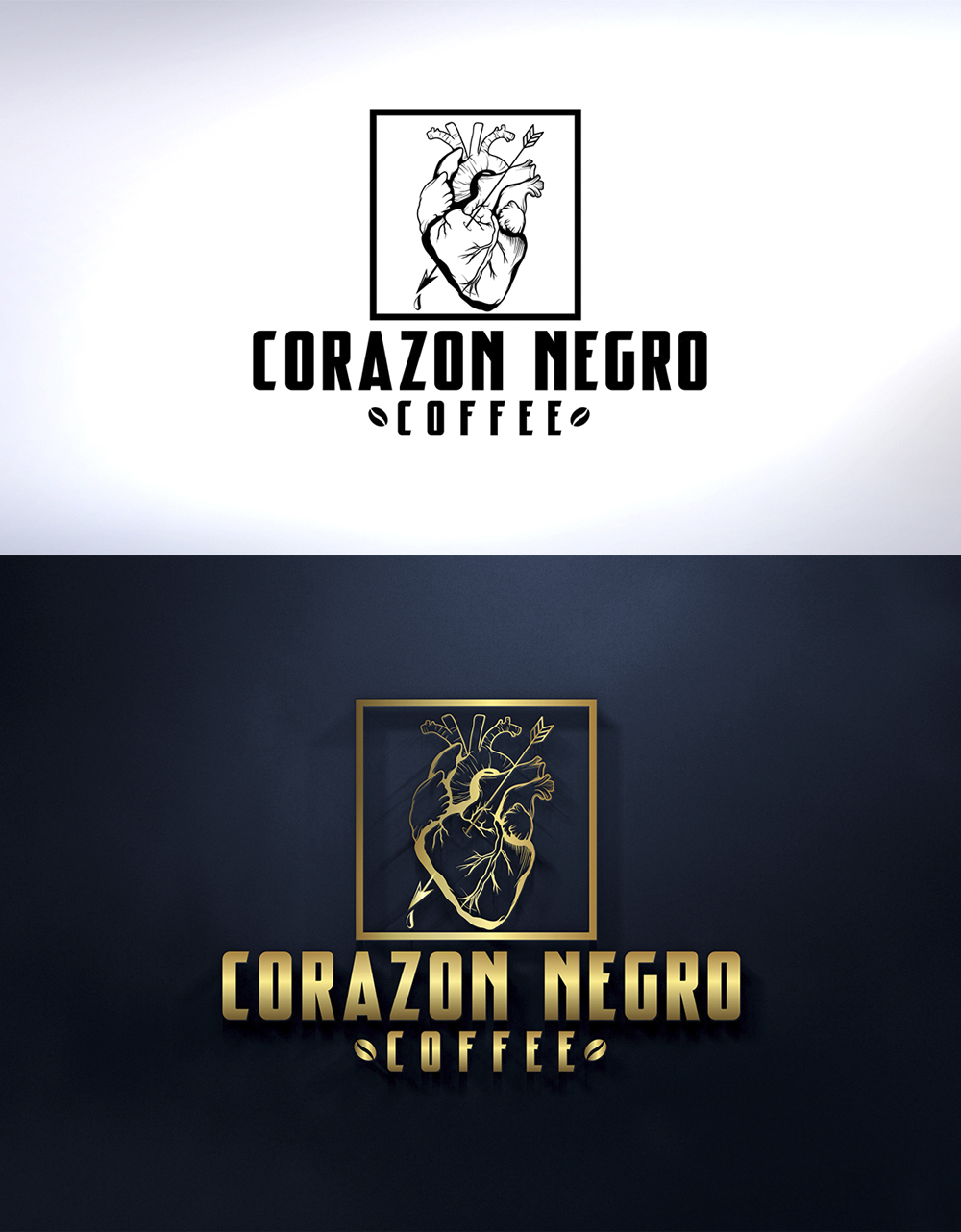 Logo Design by Marco Rubio for Corazon Negro Coffee | Design #18315415