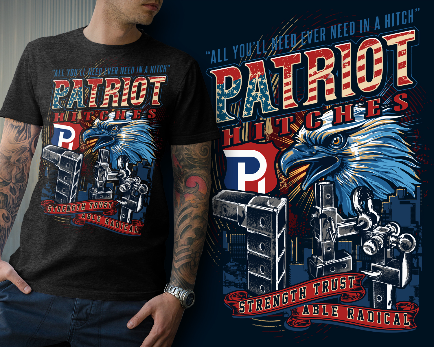 T-Shirt-Design von DCLA für Patriot Hitches, LLC | Design #20963566