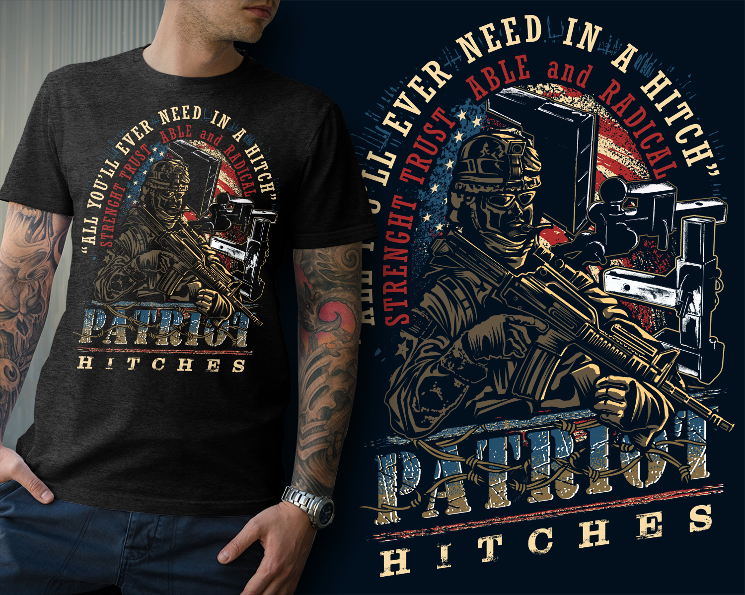 Diseño de Camiseta por DCLA para Patriot Hitches, LLC | Diseño #21068586