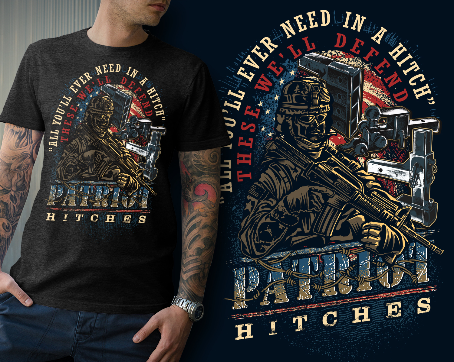 T-shirt Design by DCLA for Patriot Hitches, LLC | Design #21071653