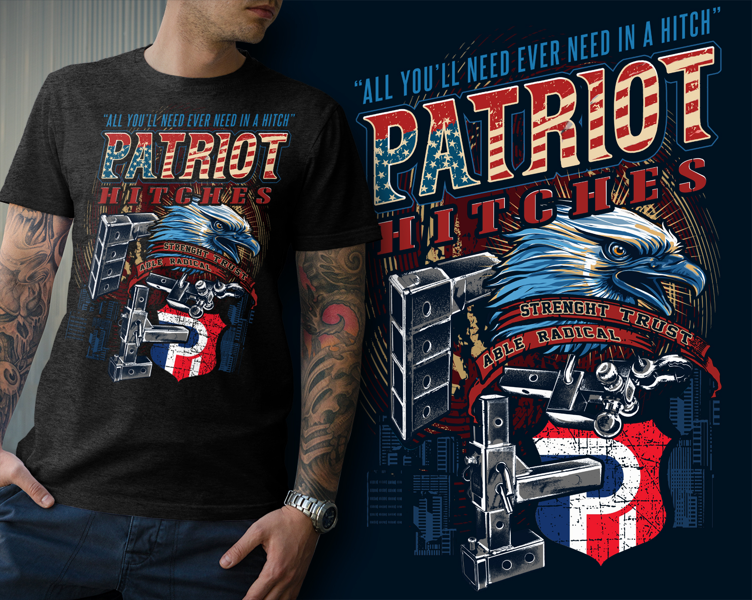 Diseño de Camiseta por DCLA para Patriot Hitches, LLC | Diseño #21071815
