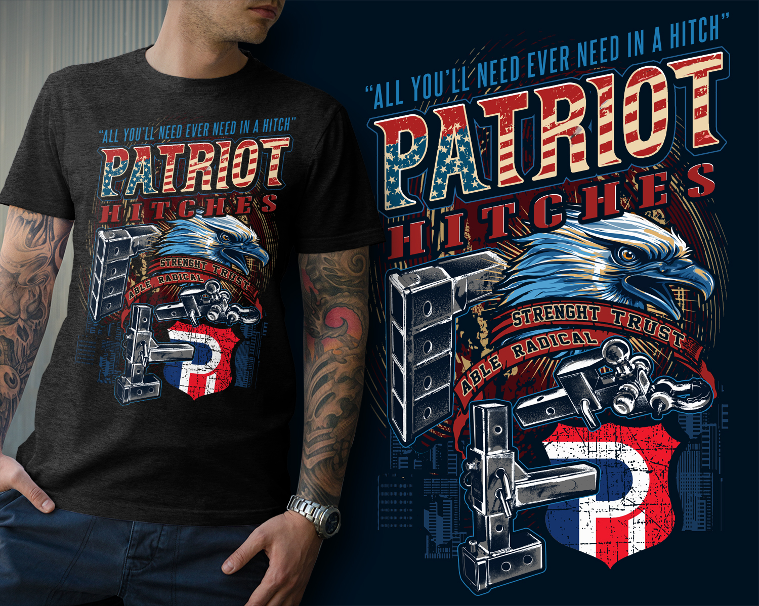 Diseño de Camiseta por DCLA para Patriot Hitches, LLC | Diseño #21072321