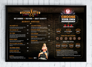 New Menu Design for edgy barbershop (with bar) | Menu Design by SAI DESIGNS