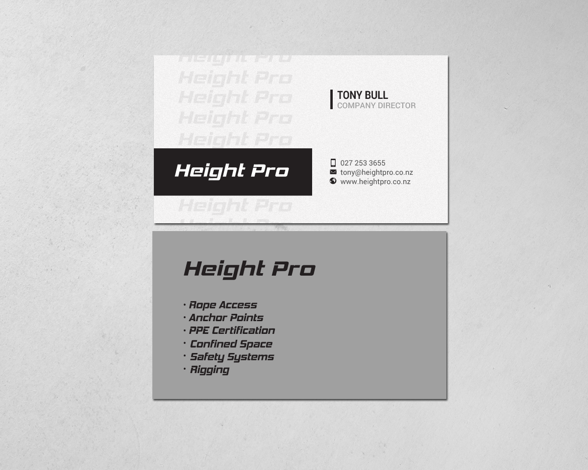 Business Card Design by chandrayaan.creative for Height Pro Ltd | Design #18297260