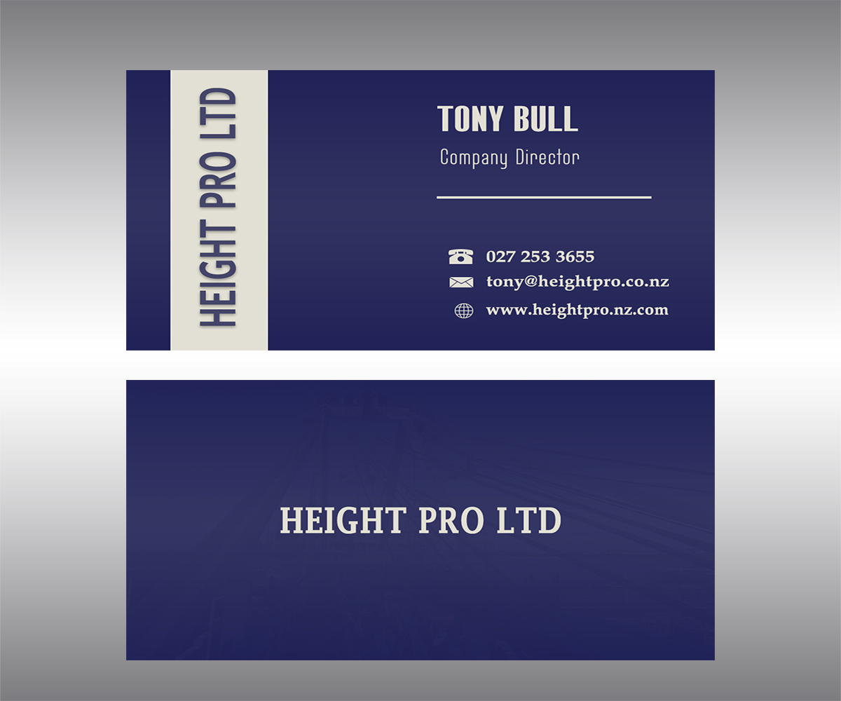 Business Card Design by BWT for Height Pro Ltd | Design #18317323