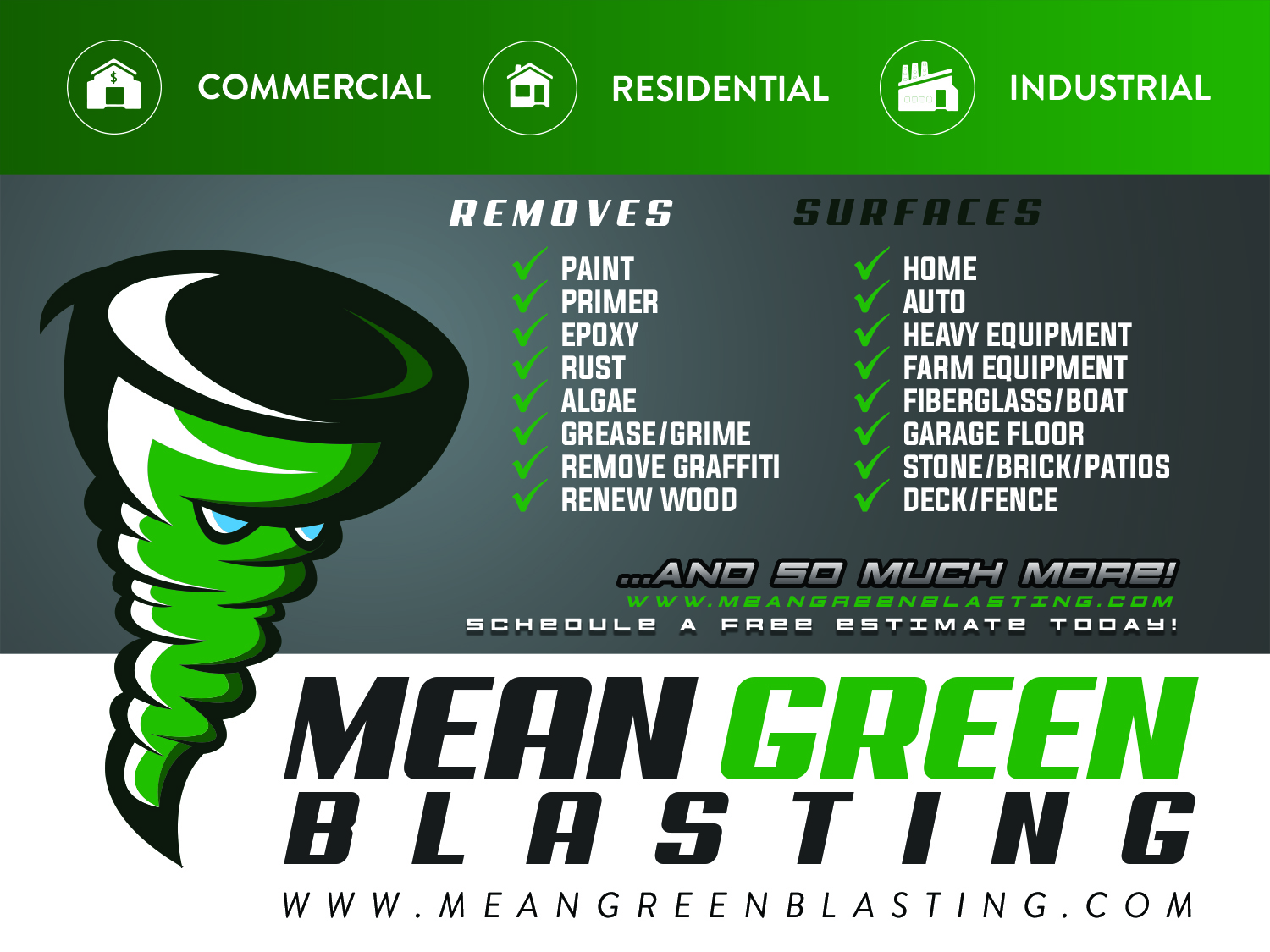 Logo-Design von Yassine Voinchet für Mean Green Blasting | Design #18288341