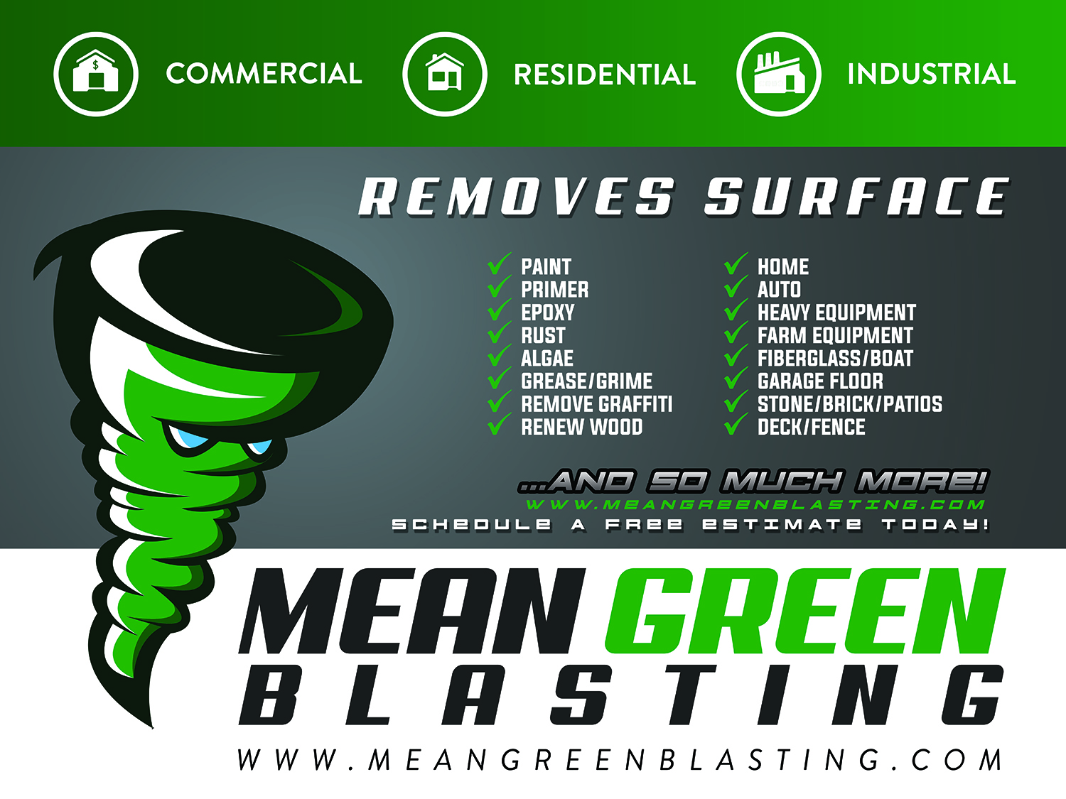 Logo-Design von Yassine Voinchet für Mean Green Blasting | Design #18288534