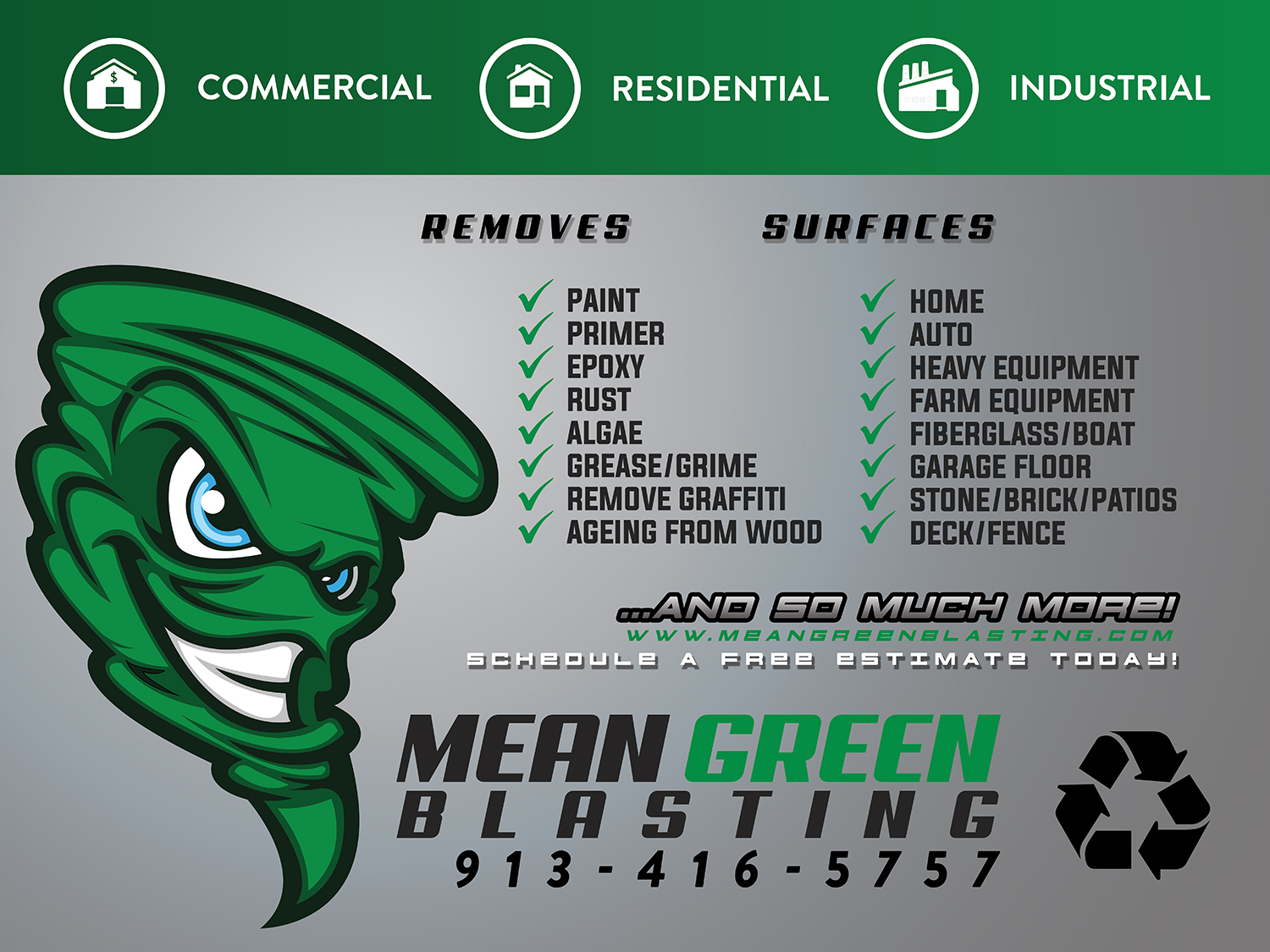 Logo-Design von Yassine Voinchet für Mean Green Blasting | Design #18291569