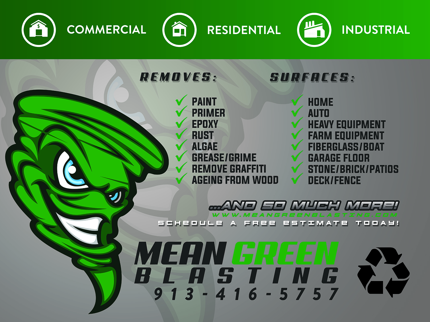 Design de Logo par Yassine Voinchet pour Mean Green Blasting | Design #18291947