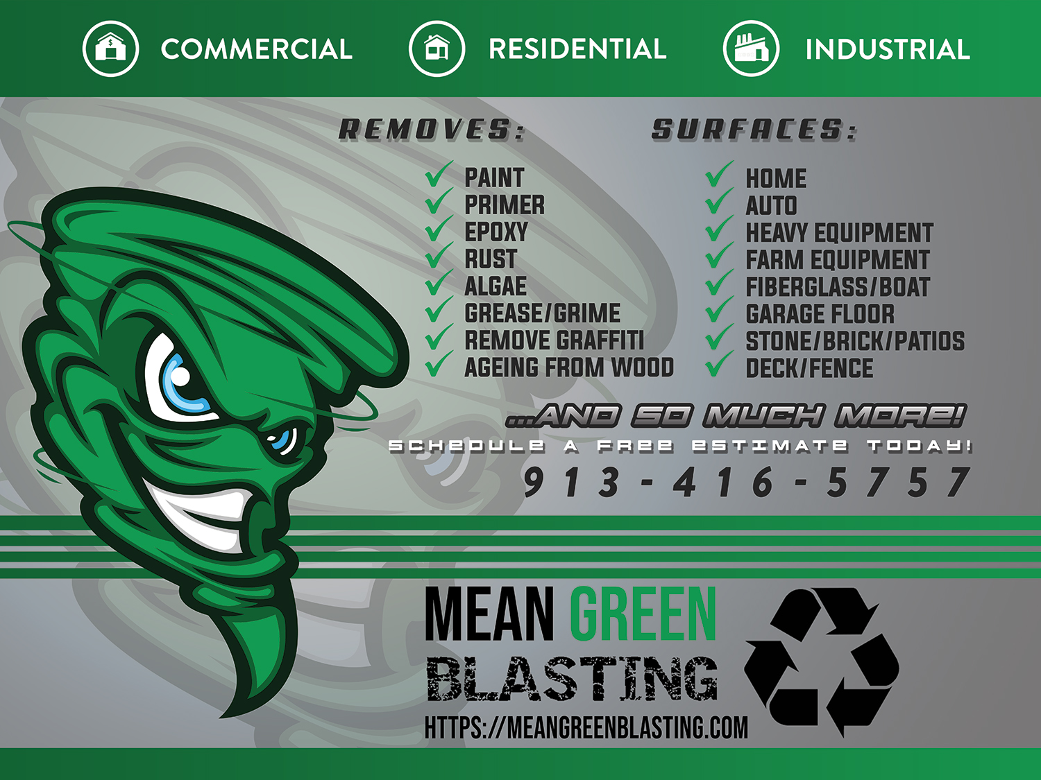Logo-Design von Yassine Voinchet für Mean Green Blasting | Design #18304620