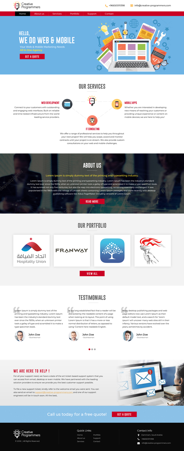 Web Design by Sujit Banerjee for Creative Programmers | Design #18341038