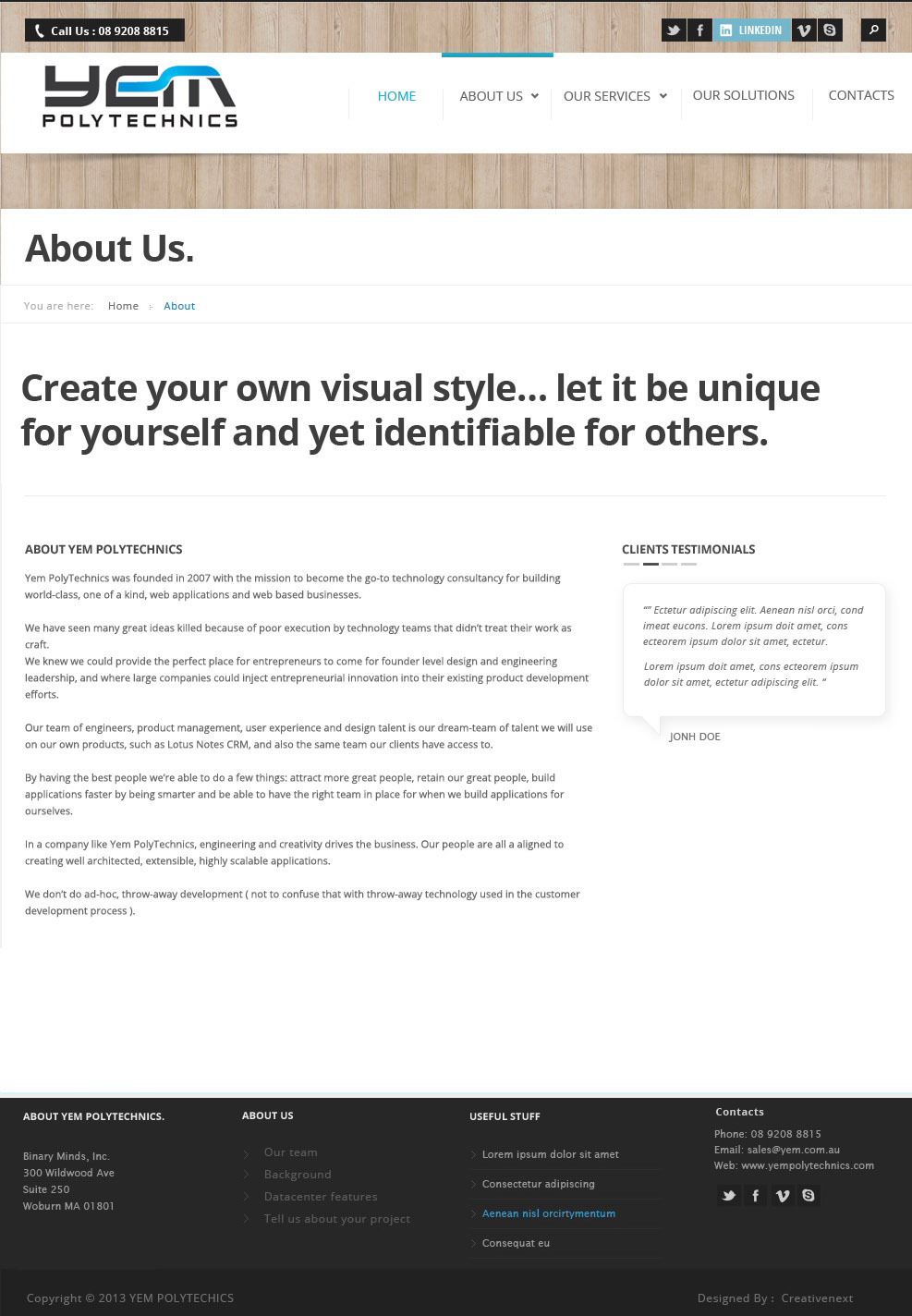 Wordpress Design by Roy for Yem PolyTechnics | Design #2857782