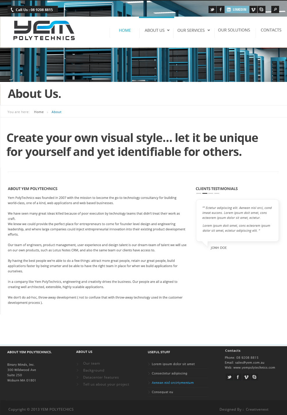 Wordpress Design by Roy for Yem PolyTechnics | Design #2859054