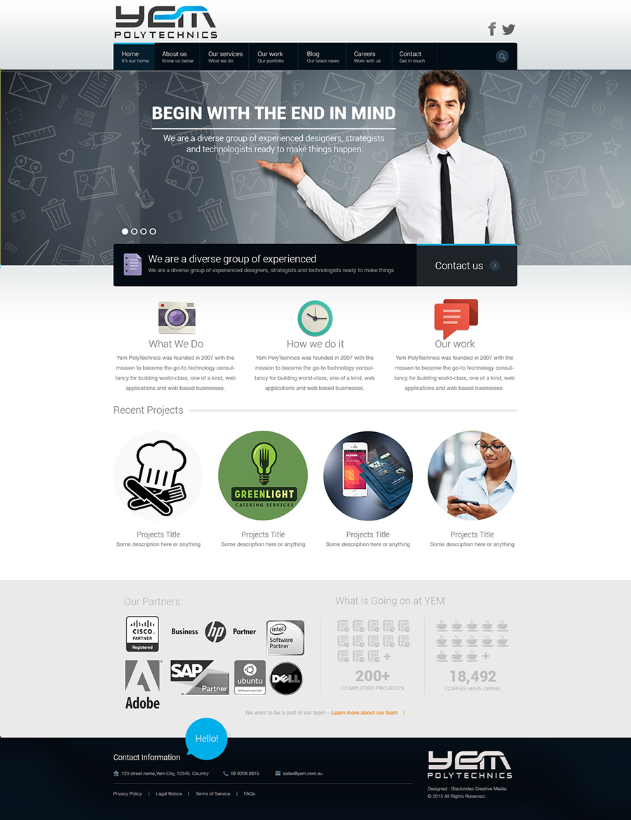 Wordpress Design by Blackindex Creative Agency for Yem PolyTechnics | Design #2860182