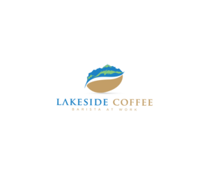 lakeside coffee - barista at work | Logo Design by larismanis