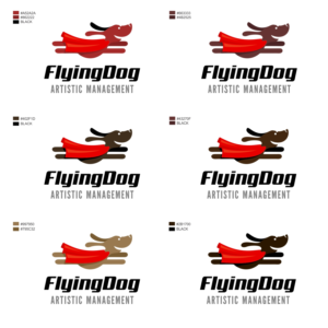 Flying Dog Artistic Management ( Maybe bulldog, like the Yale university Mascot)  with Playful look and flying | Design de Logo par Marcos!