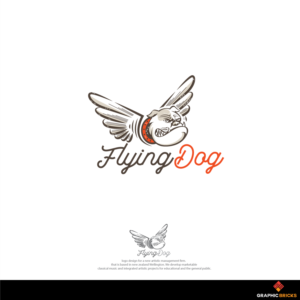 Flying Dog Artistic Management ( Maybe bulldog, like the Yale university Mascot)  with Playful look and flying | Diseño de Logo por Graphic Bricks