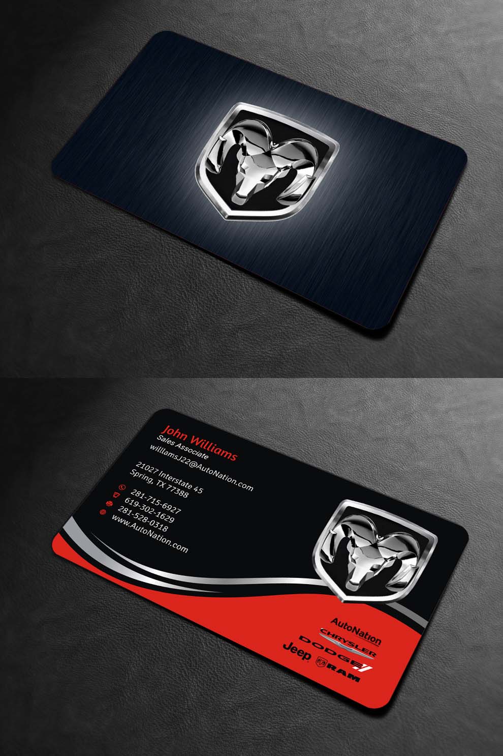 Business Card Design by INDIAN_Ashok for AUTONATION  | Design #18309778