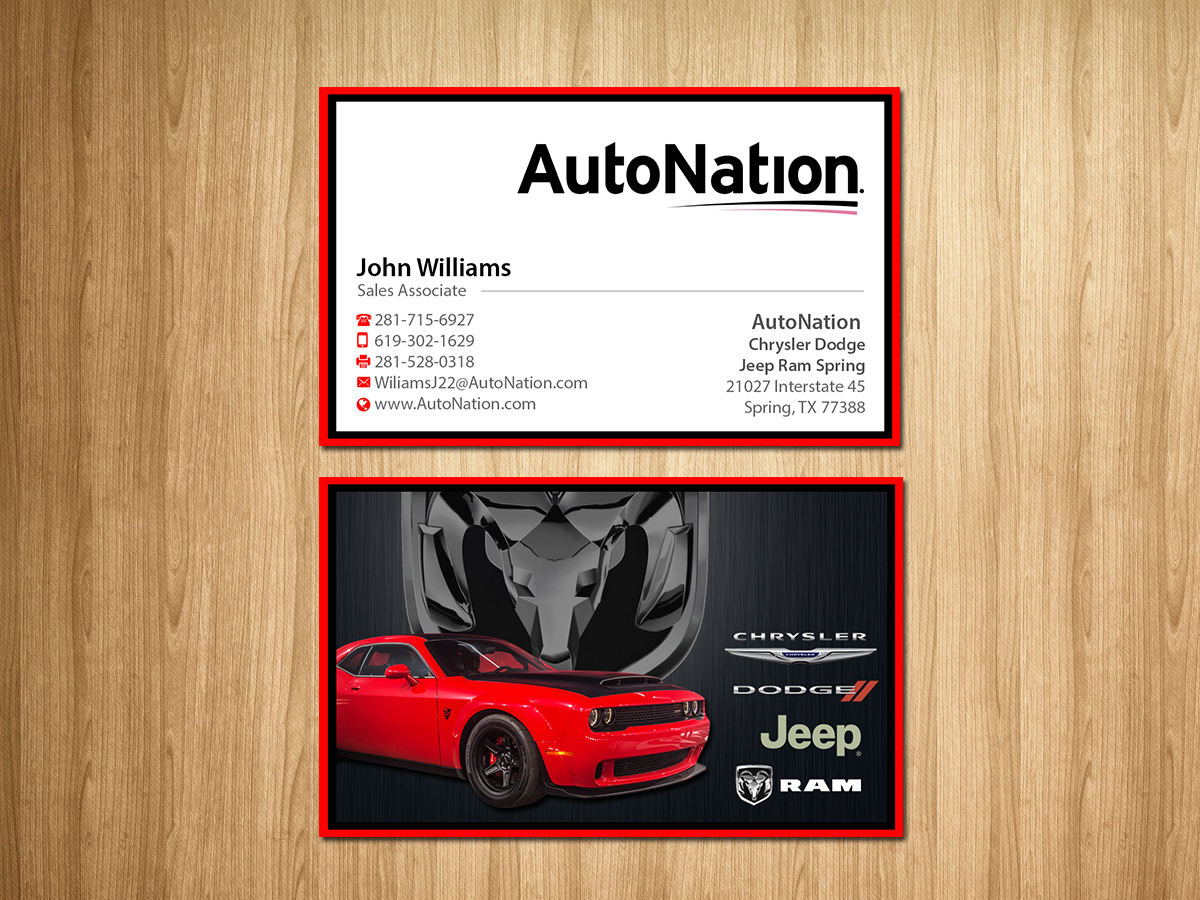 Business Card Design by Creations Box 2015 for AUTONATION  | Design #18307786
