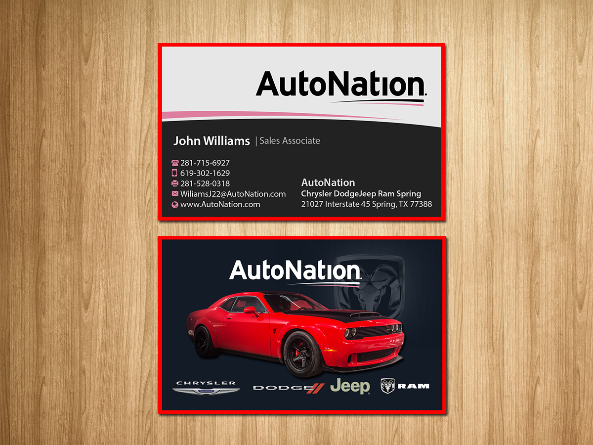 Business Card Design by Creations Box 2015 for AUTONATION  | Design #18308852