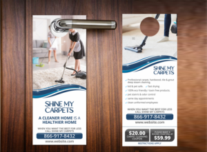 Carpet Cleaning Door Hanger Design Project | Postkarten-Design von ecorokerz