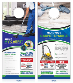Carpet Cleaning Door Hanger Design Project | Postkarten-Design von SAI DESIGNS