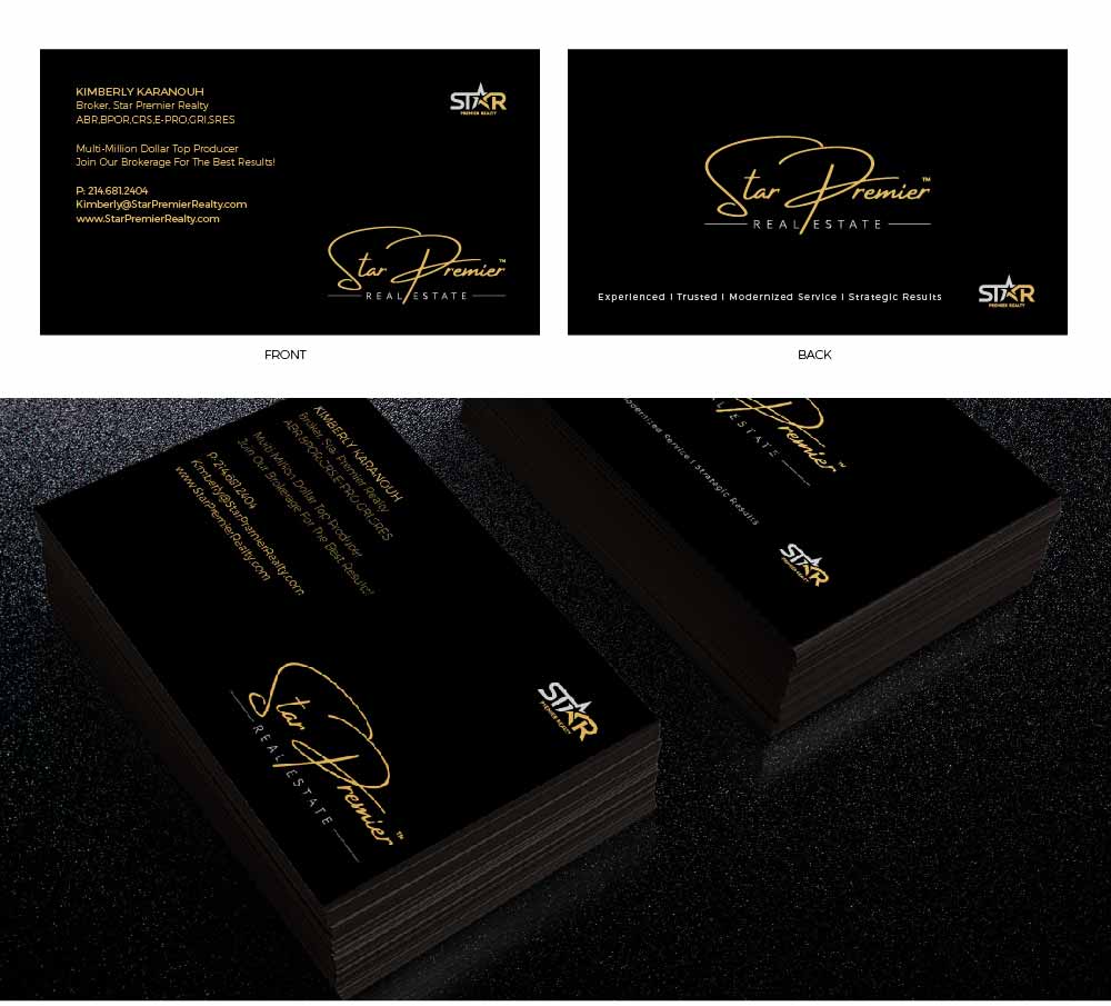 Diseño de Tarjeta de Presentación por GliderGraphx para Star Premier Real Estate | Diseño #18332832
