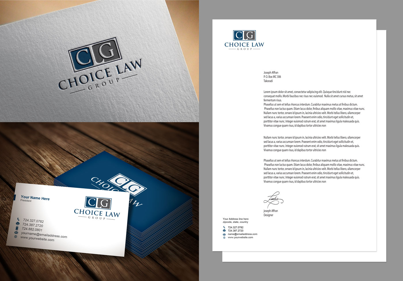 Stationery Design by Joseph Affran for this project | Design: #18375664