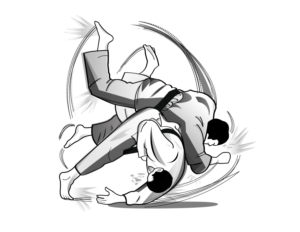 Dynamic Design of Judo throw in competion that impresses the impact of action but not violence.  | Design Illustration par Brewyart Creative
