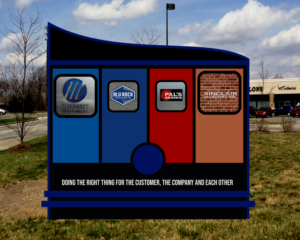 Monument sign design that combines 4 construction companies | Signage Design by mike edan