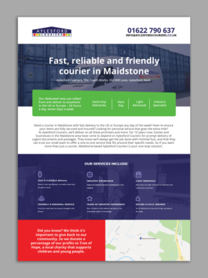 Aylesford Couriers/Aylesford Self-storage Awareness A5 leaflet | Diseño de Flyer por AbyJohns