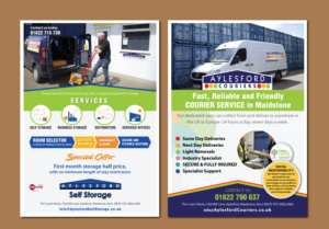 Aylesford Couriers/Aylesford Self-storage Awareness A5 leaflet | Diseño de Flyer por meet007
