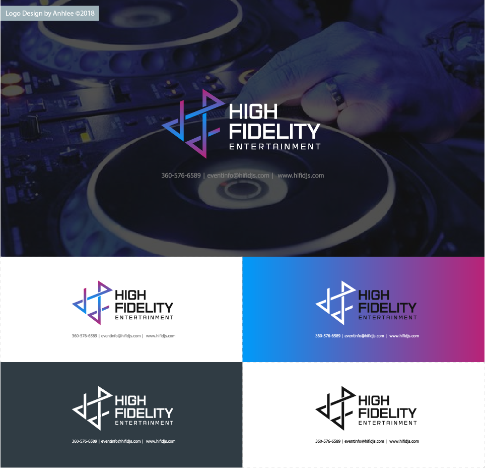 Logo Design by Anhlee for High Fidelity Entertainment | Design #18336832