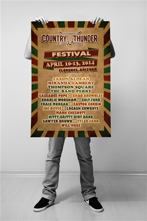 Country Thunder Arizona 2014 Poster | Design de Poster par FLEXIN