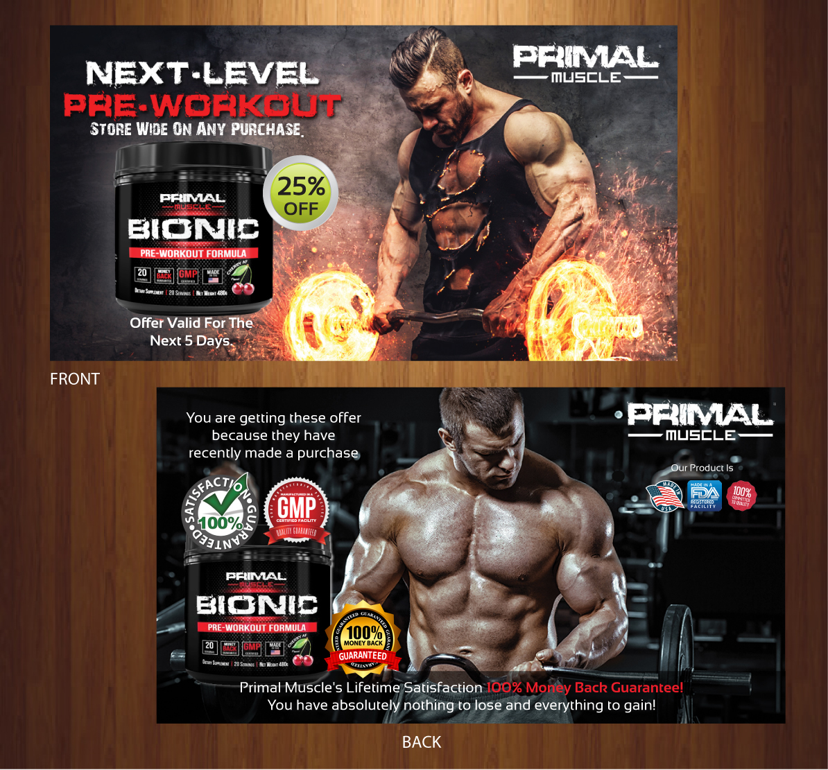 Postkarten-Design von harmi_199 für Ultimate Fitness Nutrition, Inc. | Design #18383001