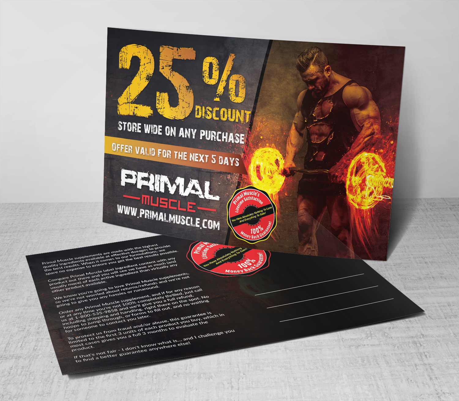 Postcard Design by Deziners Zone for Ultimate Fitness Nutrition, Inc. | Design #18345540