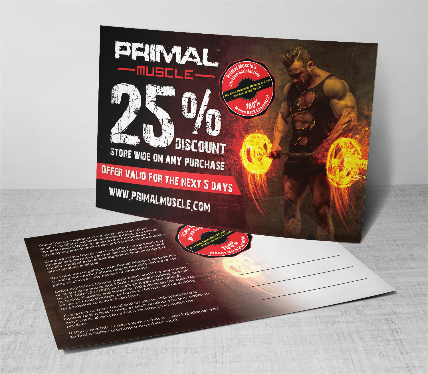 Postcard Design by Deziners Zone for Ultimate Fitness Nutrition, Inc. | Design #18345541