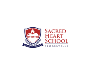 COR AD COR LOQUITUR (on shield), Sacred Heart School, Floresville (text with shield) | Logo-Design von .Ashu.