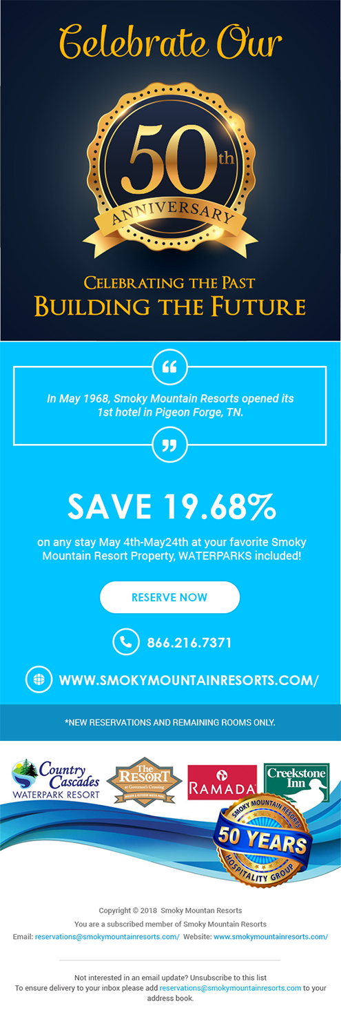 E-Mail Marketing-Design von Expert Designer für Smoky Mountain Resorts | Design #18357864