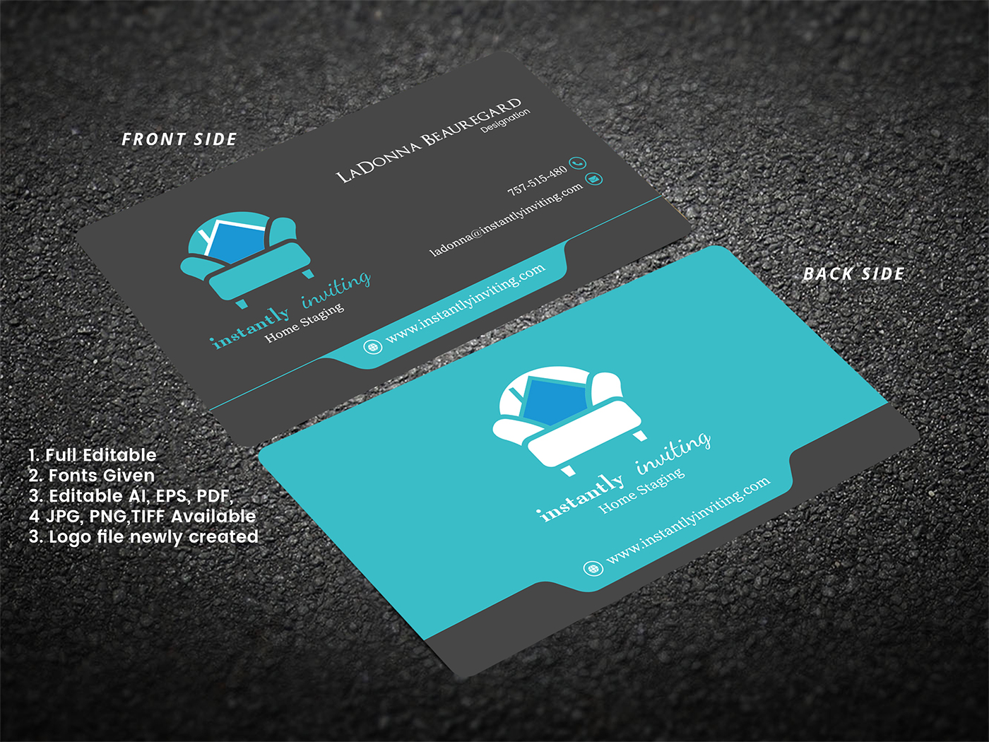 Business Card Design by Expert Designer for Instantly Inviting Home Staging Solutions | Design #18342537