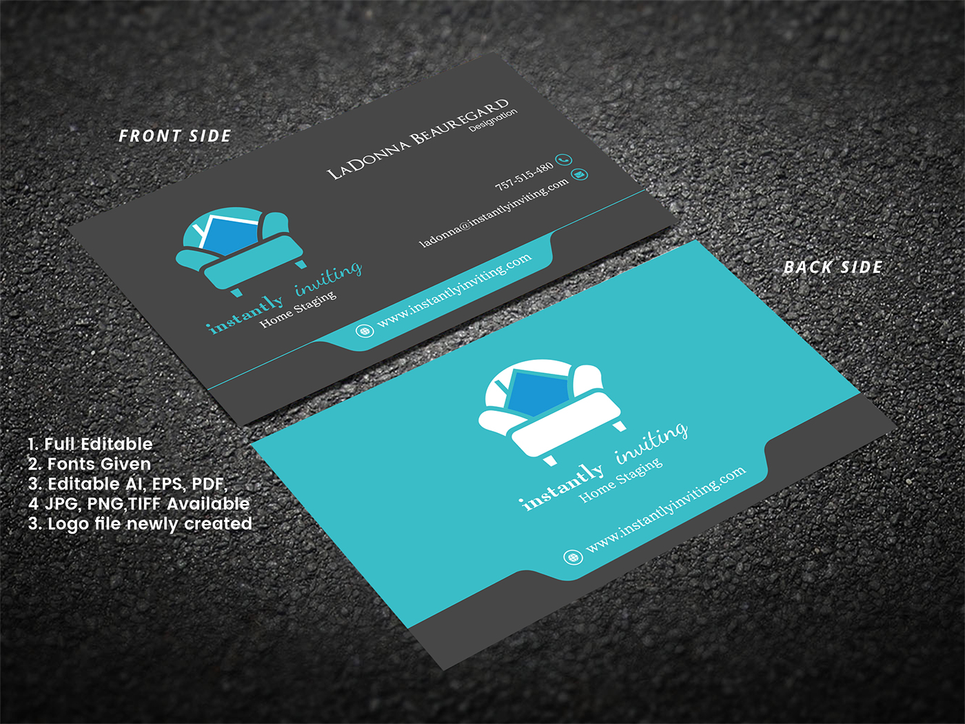 Business Card Design by Expert Designer for Instantly Inviting Home Staging Solutions | Design #18342538