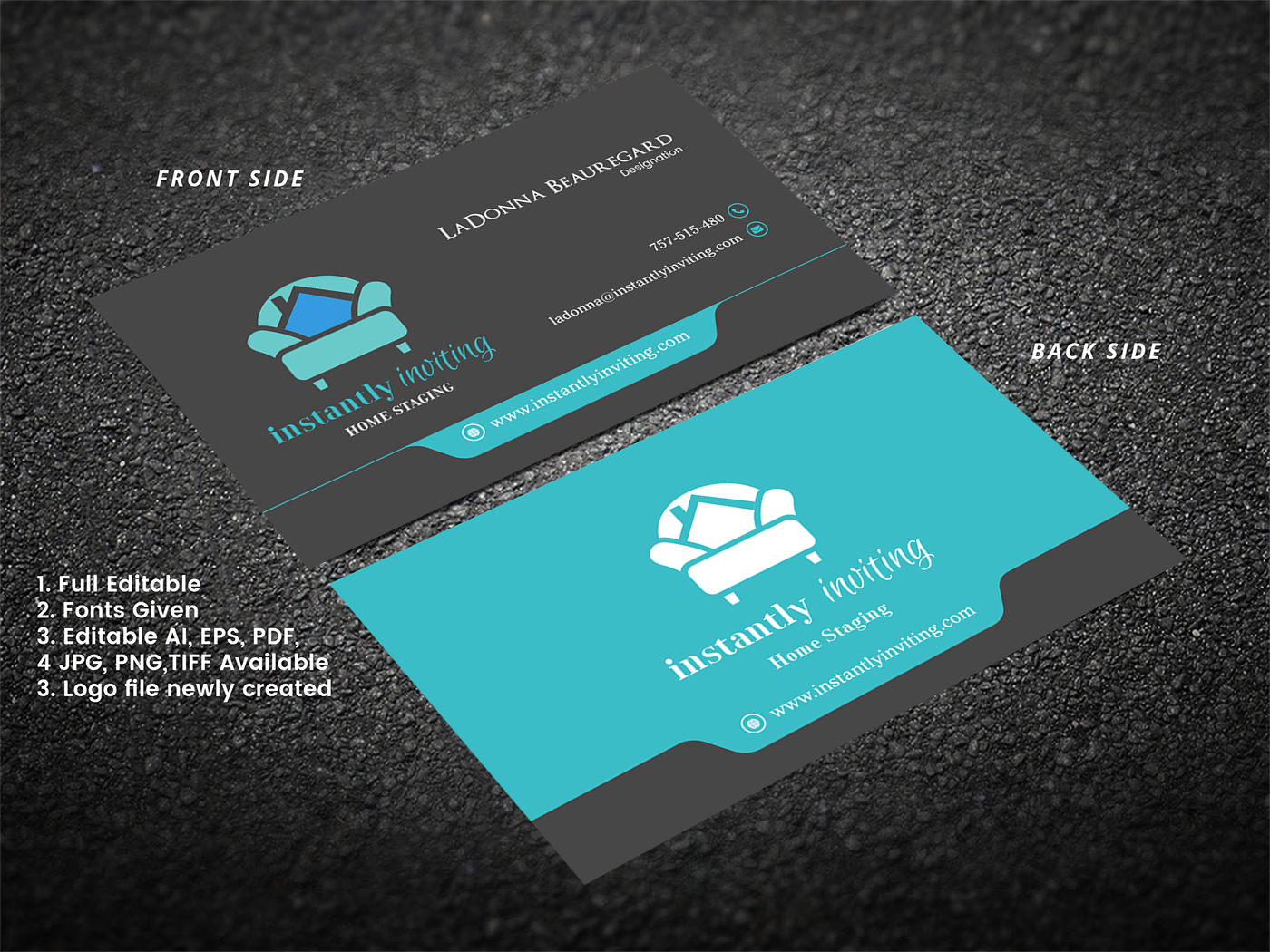Business Card Design by Expert Designer for Instantly Inviting Home Staging Solutions | Design #18345372