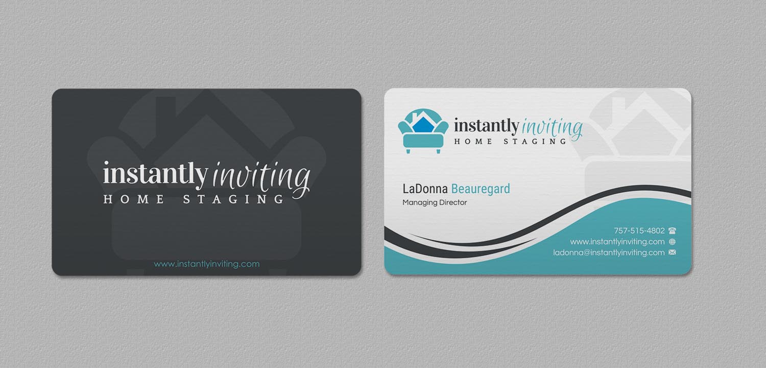 Business Card Design by INDIAN_Ashok for Instantly Inviting Home Staging Solutions | Design #18343253
