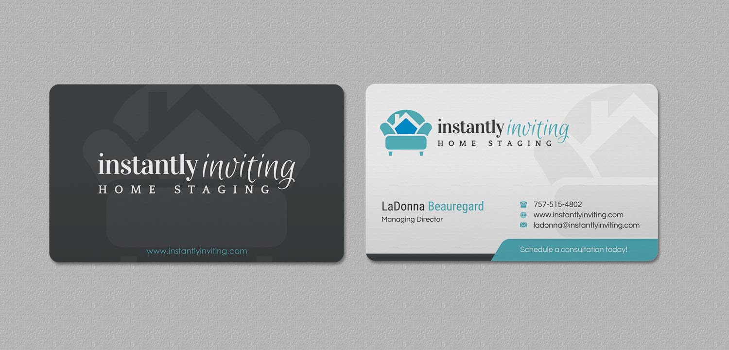 Business Card Design by INDIAN_Ashok for Instantly Inviting Home Staging Solutions | Design #18343254