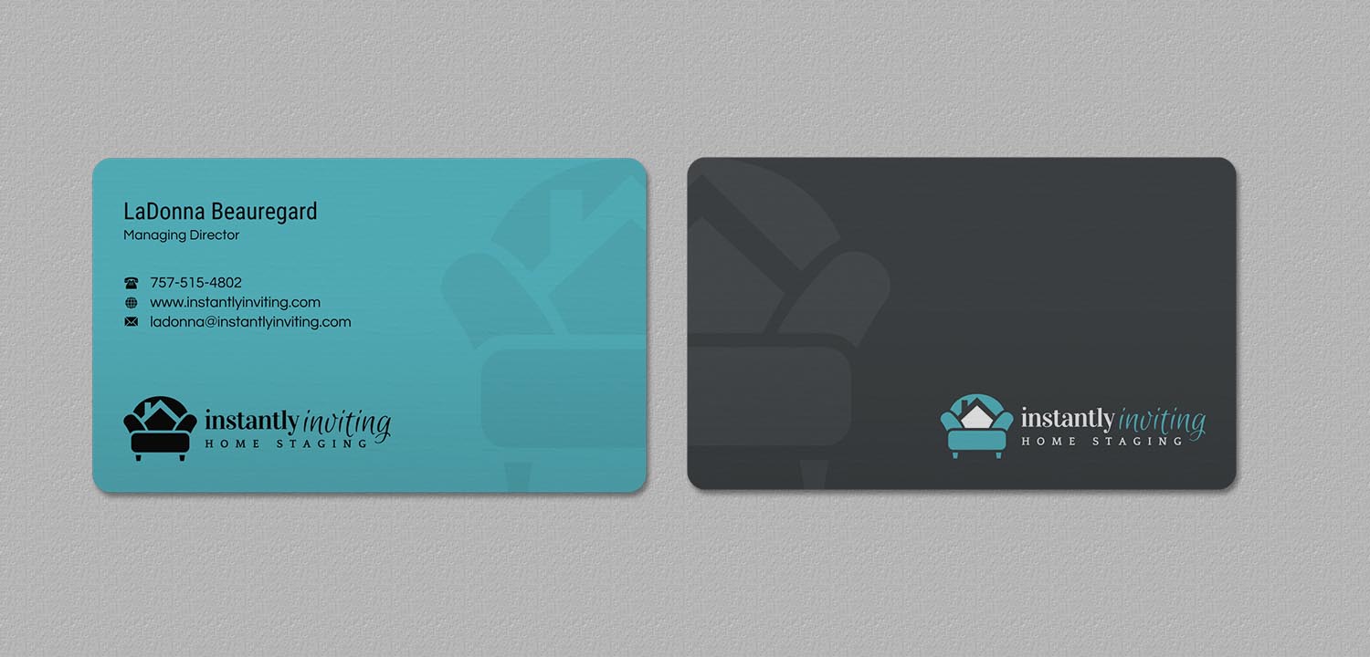 Business Card Design by INDIAN_Ashok for Instantly Inviting Home Staging Solutions | Design #18343261