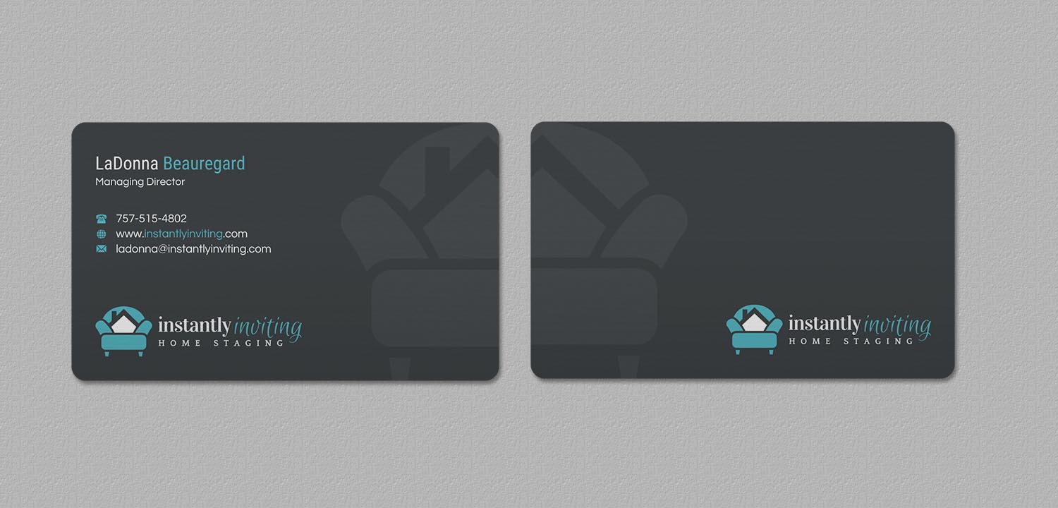 Business Card Design by INDIAN_Ashok for Instantly Inviting Home Staging Solutions | Design #18343262