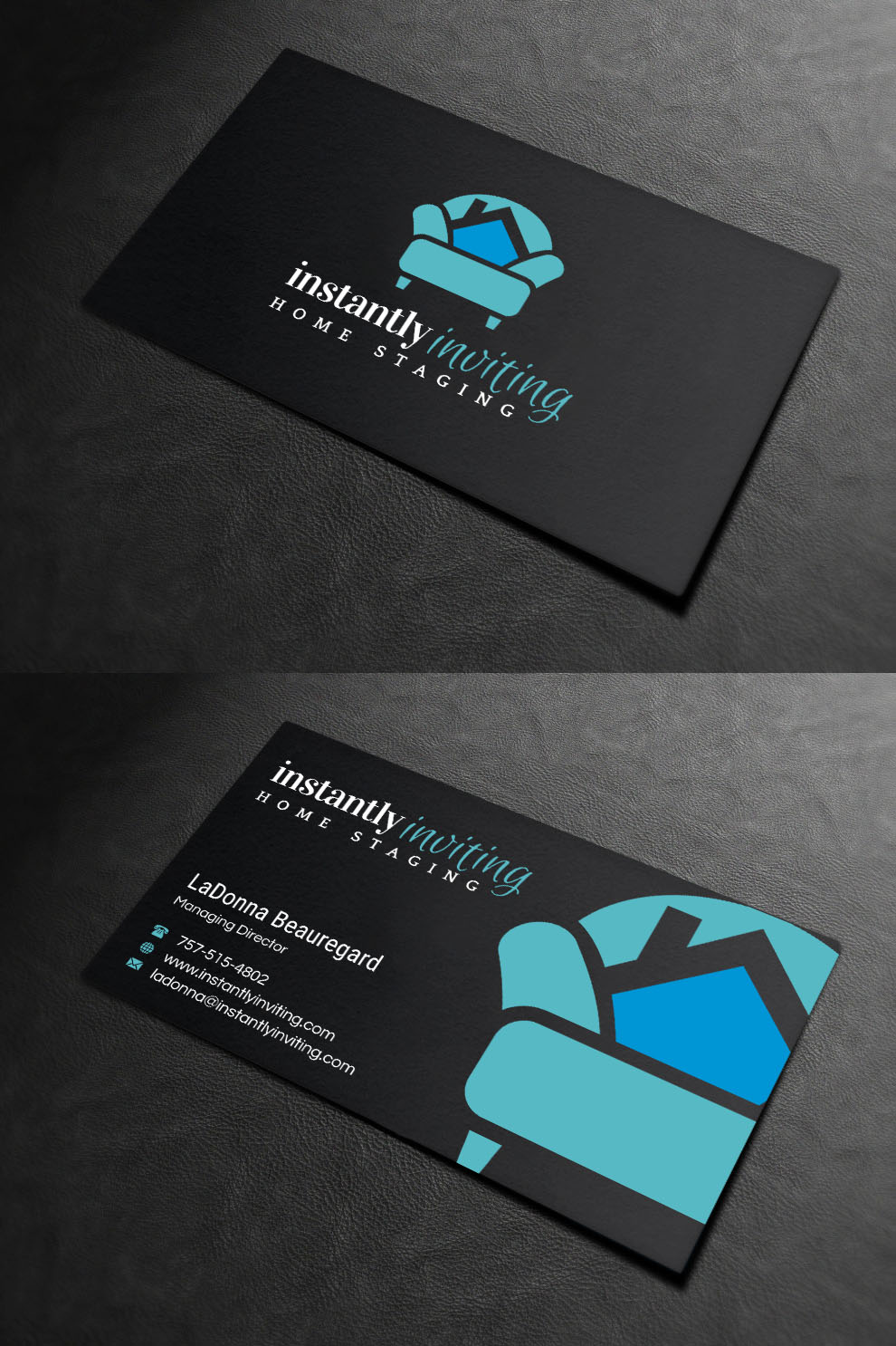 Business Card Design by INDIAN_Ashok for Instantly Inviting Home Staging Solutions | Design #18344331