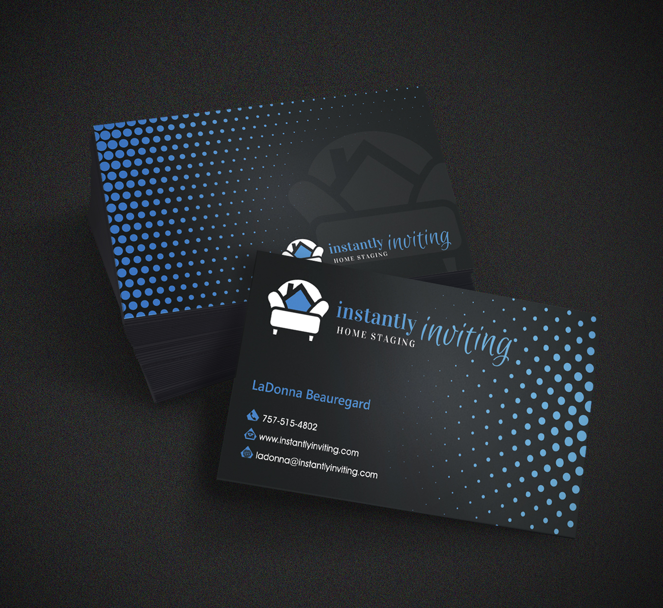 Diseño de Tarjeta de Presentación por Hardcore Design para Instantly Inviting Home Staging Solutions | Diseño #18347372