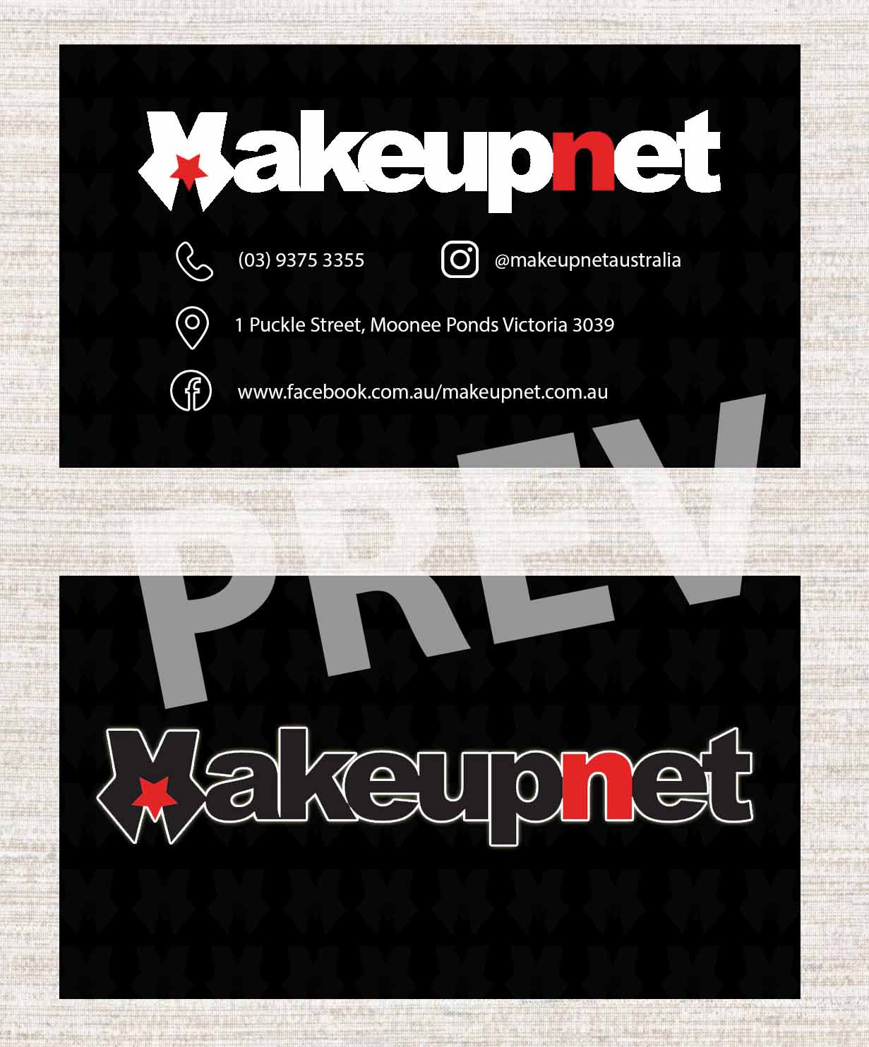Business Card Design by Ali Sayed for Makeupnet Pty Ltd | Design #18341782